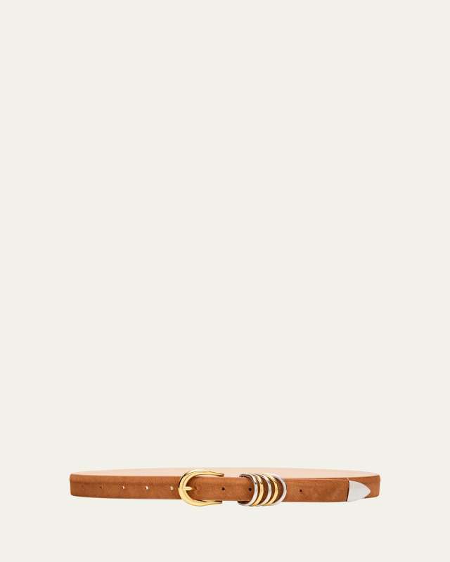 Hollyhock Mixed Metal Calfskin Suede Belt